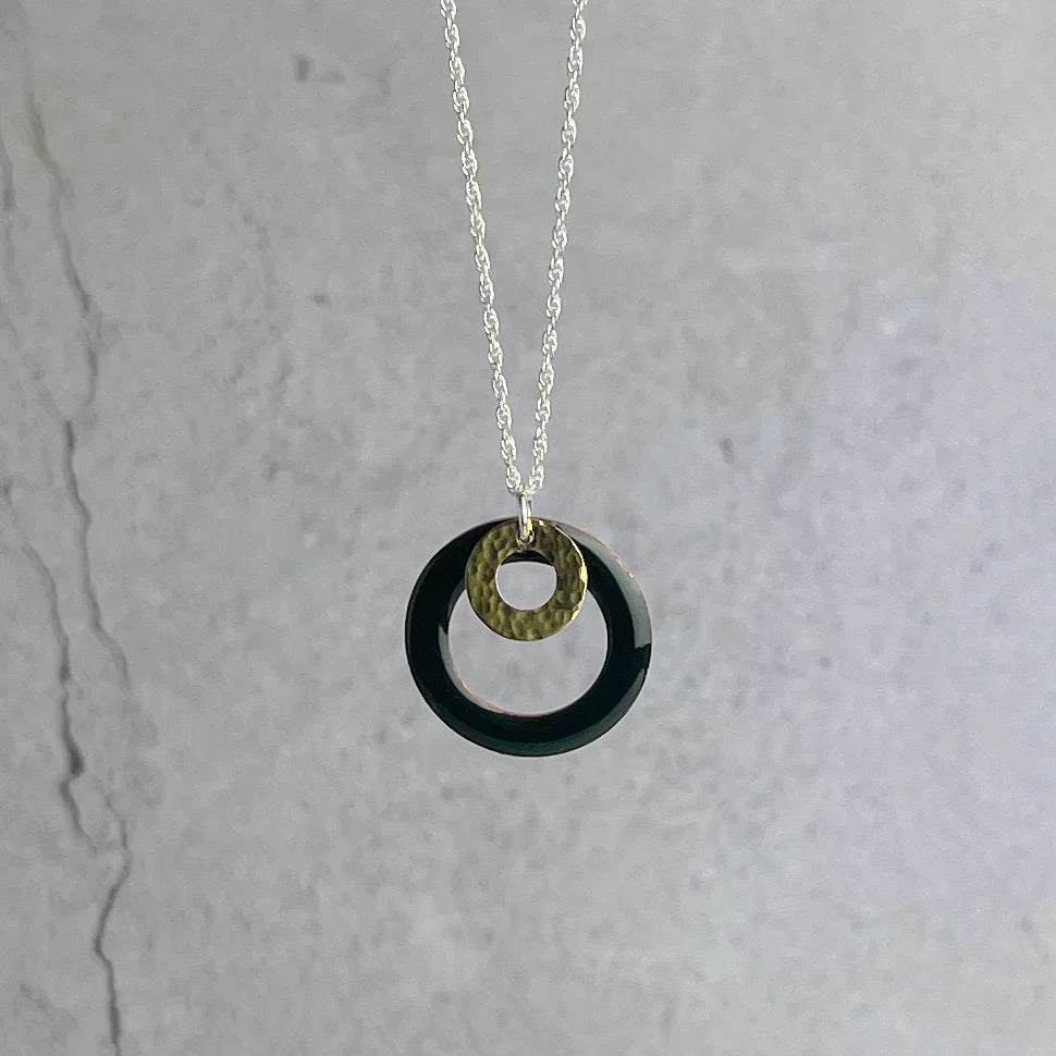 Bottle Green Hoop Enamel Necklace - Jewellery - Scotland