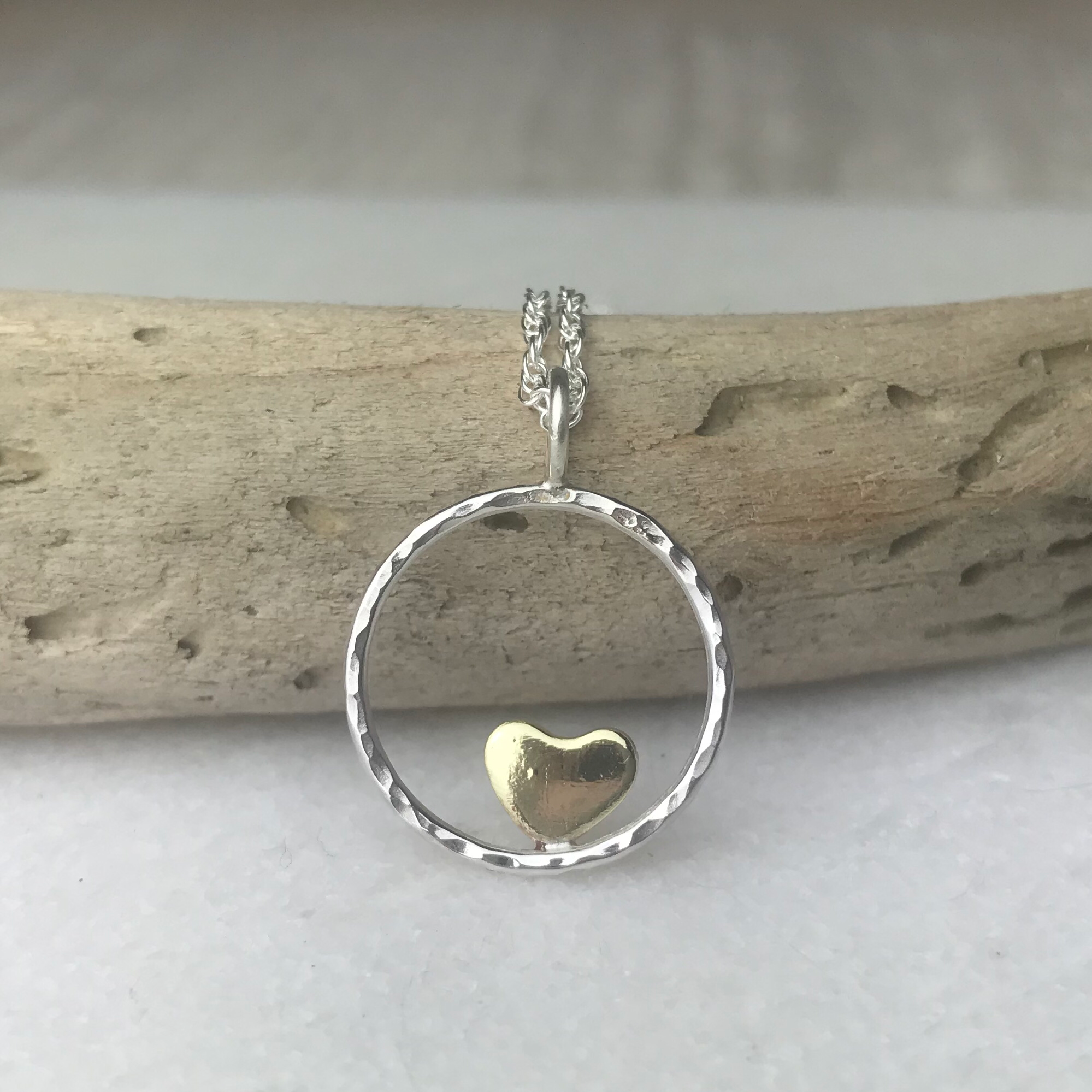 Brass Heart Hoop Necklace - The Nancy Smillie Shop - Art, Jewellery & Designer Gifts Glasgow