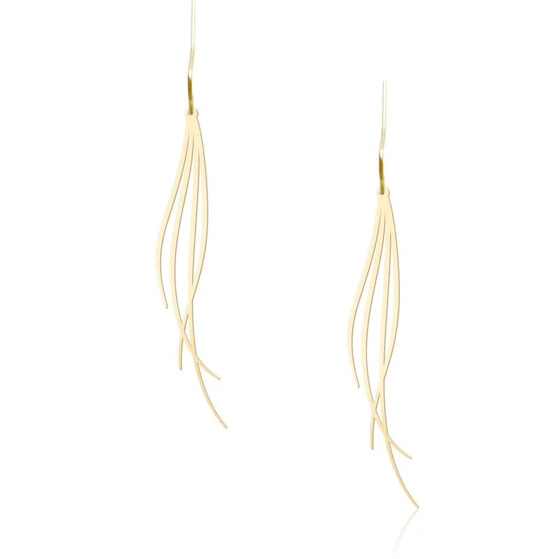 Breeze Earrings Gold Clip On - The Nancy Smillie Shop - Art, Jewellery & Designer Gifts Glasgow