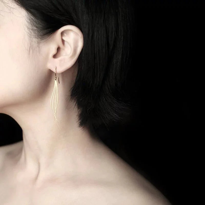 Breeze Earrings Gold - The Nancy Smillie Shop - Art, Jewellery & Designer Gifts Glasgow