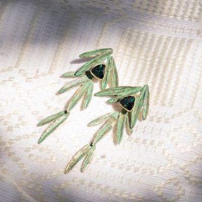 Bronze and Emerald earrings - The Nancy Smillie Shop - Art, Jewellery & Designer Gifts Glasgow