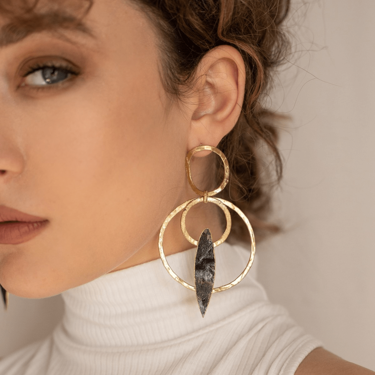 Bronze and Oxidised Earrings - The Nancy Smillie Shop - Art, Jewellery & Designer Gifts Glasgow