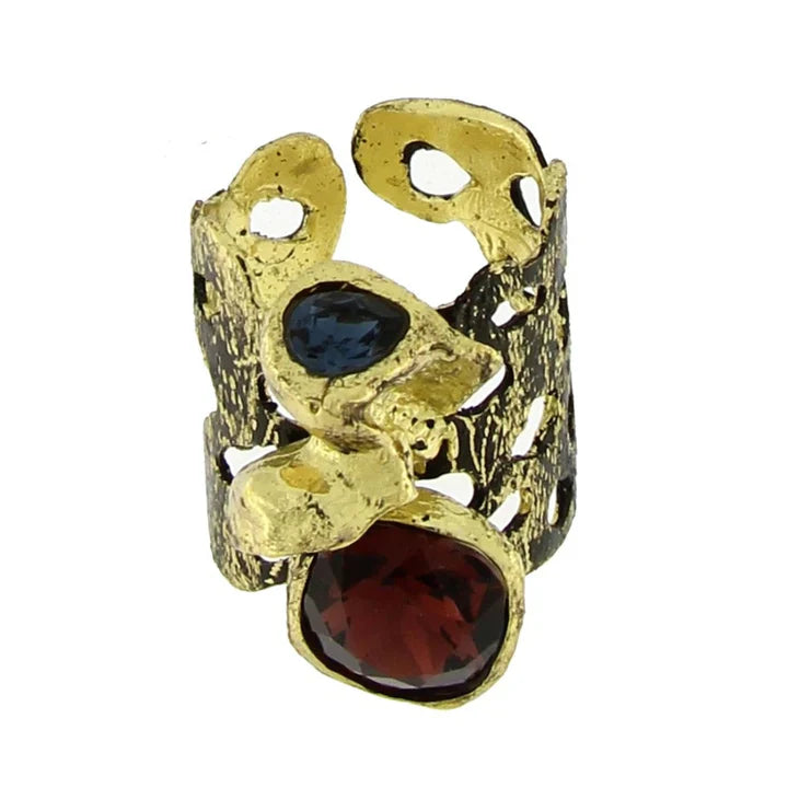 Bronze Burgundy and Montana Crystal ring - Jewellery - Scotland