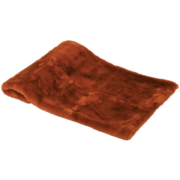 Burnt Amber plush rust-colored faux fur throw blanket