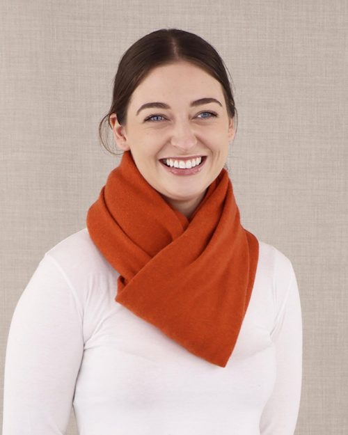 Burnt Orange Cashmere Blend Poncho - The Nancy Smillie Shop - Art, Jewellery & Designer Gifts Glasgow