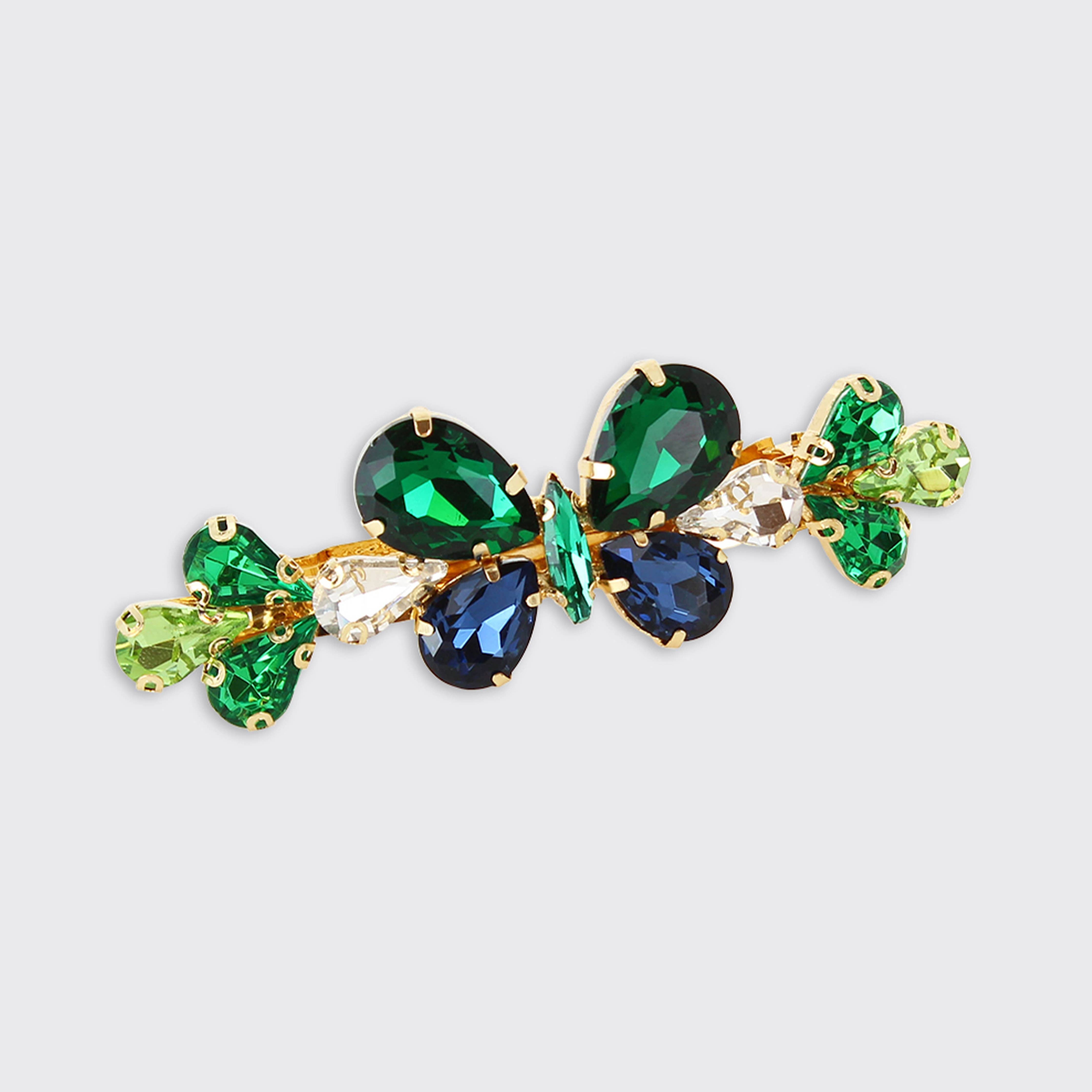 Butterfly Jewelled Hair Clip: Green - Gifts Under £10 - Scotland