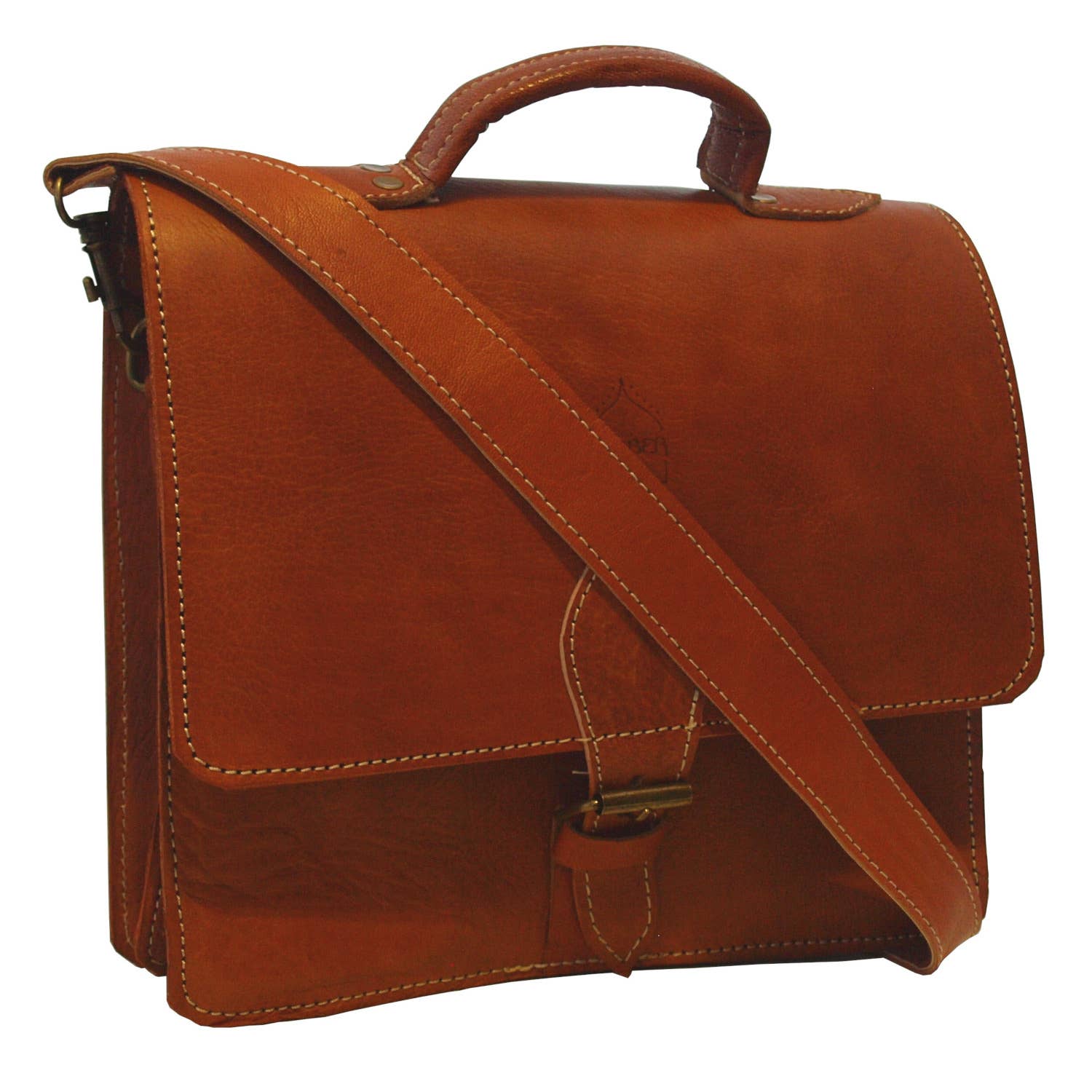 Leather Mini Satchel "The Casablanca": Red