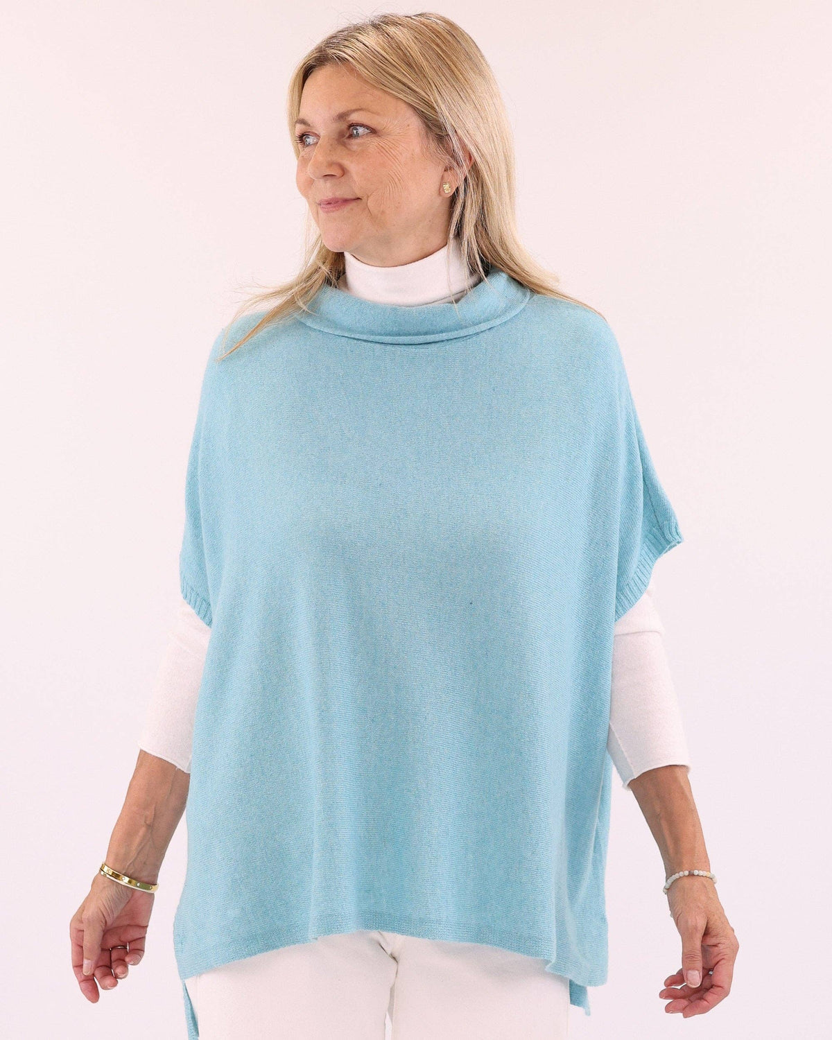 Classic Cashmere Blend Tunic: Peacock