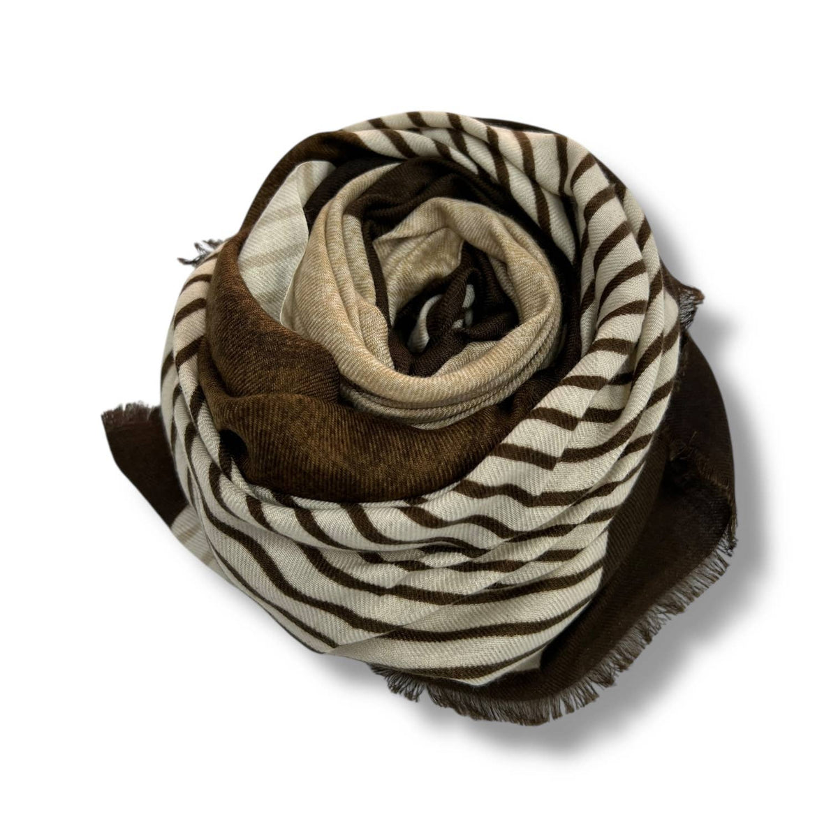 Monochrome Stripe Wool Blend Scarf on medium weight fabric: Black