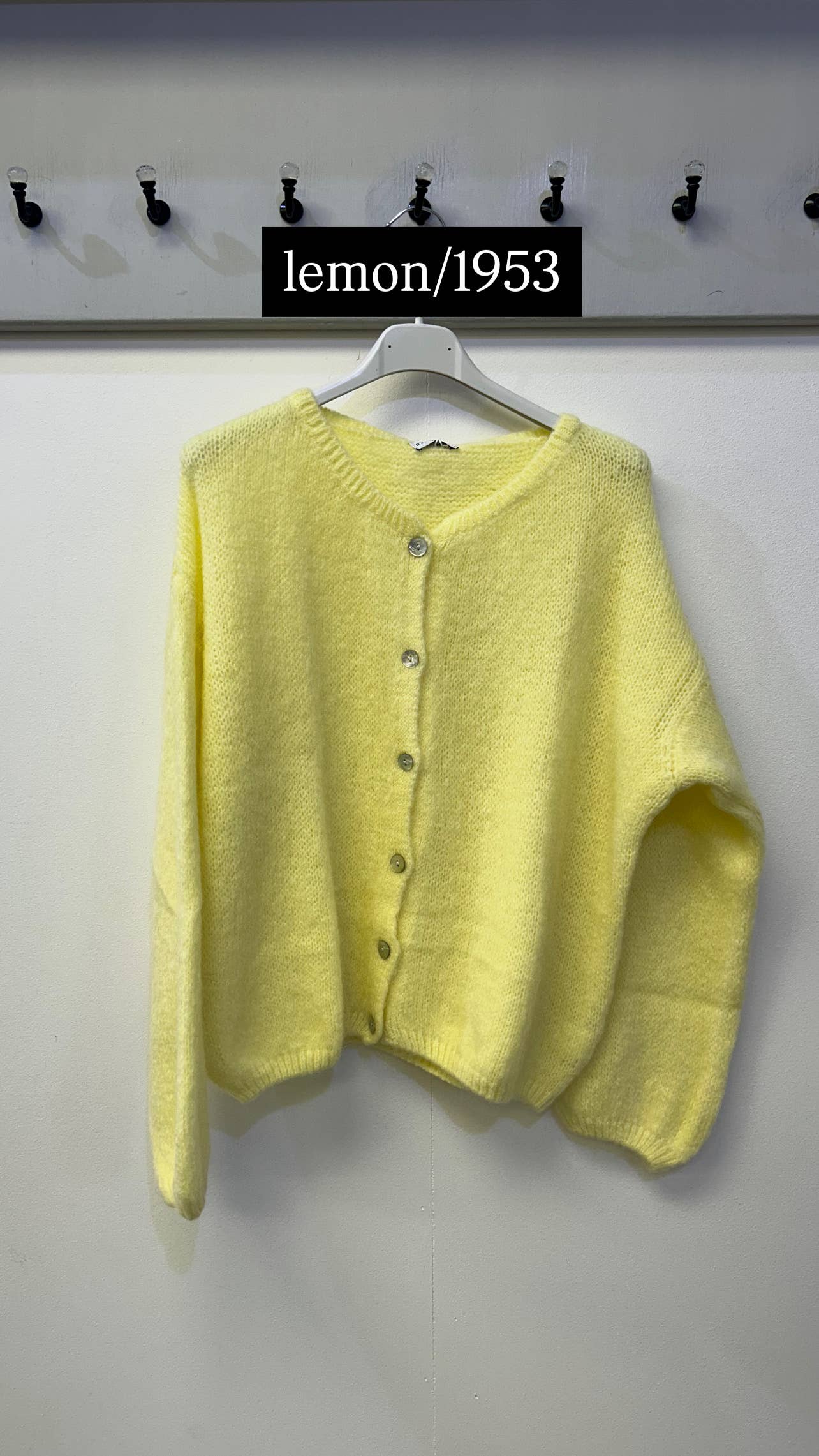 Button Through Mohair Cardigan: Navy / One Size: UK8 - UK14/16