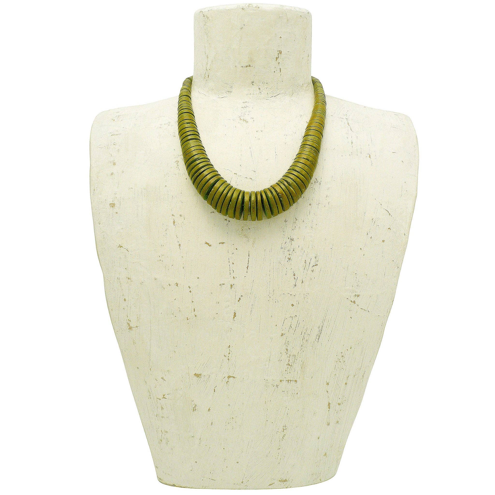 NK601 Graduated Coco Disc Necklaces: Lime-green
