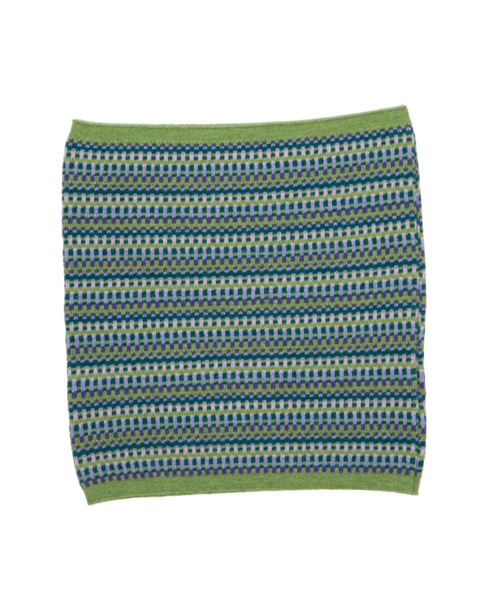 Cashmere Blend Geo Snood: Royal Blue and Burnt Orange Denim - ALL ITEMS - Scotland