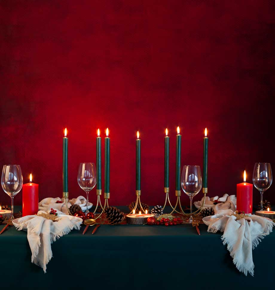 Green 8 inch Dinner Candles x 20