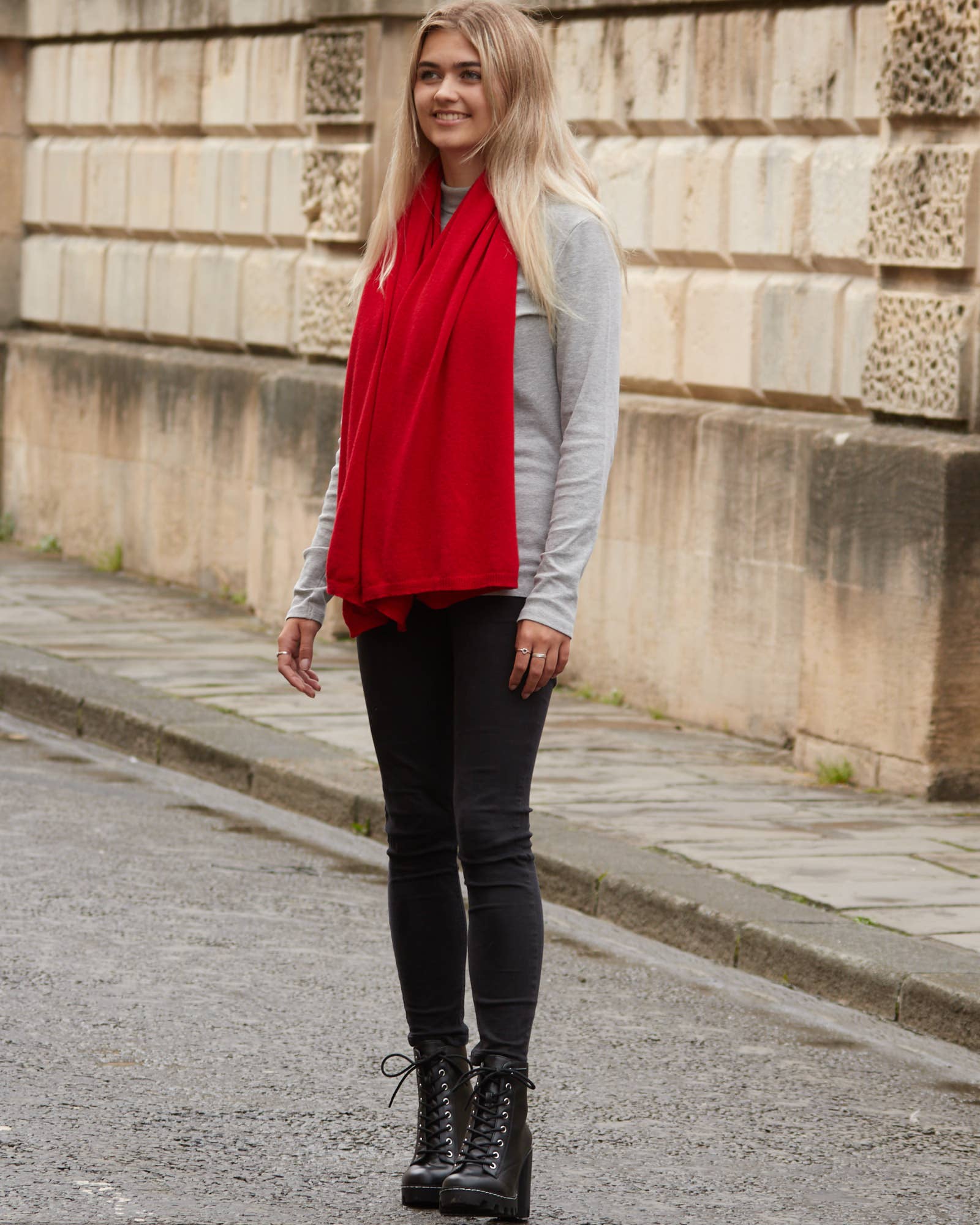 Classic Cashmere Blend Poncho: Silver | The Nancy Smillie Shop - Art, Jewellery & Designer Gifts Glasgow Scotland