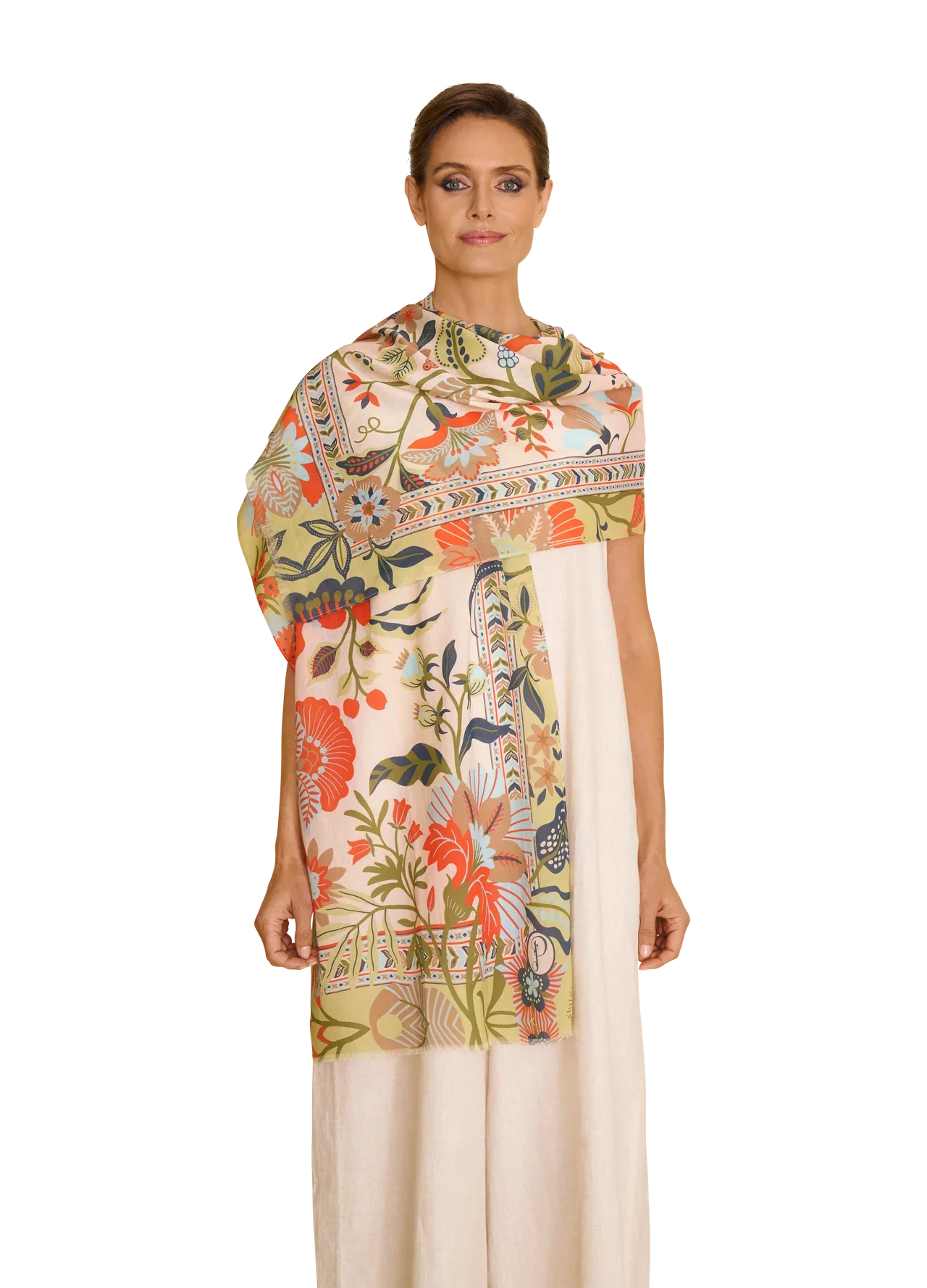 Coconut Floral Cotton Scarf - Looks we Love - Scotland