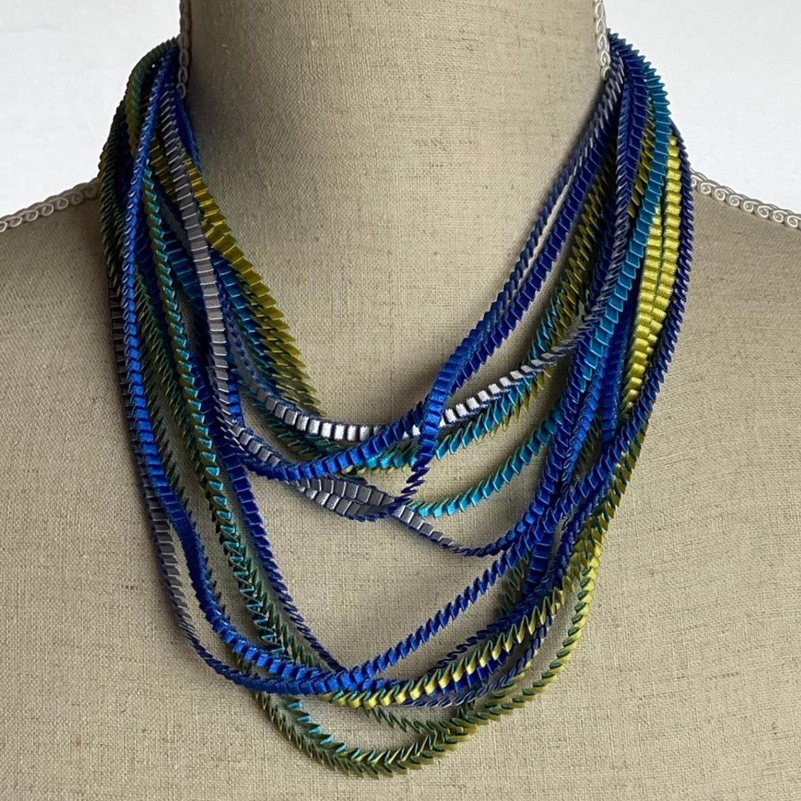 Combination Blue StrandNecklace - The Nancy Smillie Shop - Art, Jewellery & Designer Gifts Glasgow