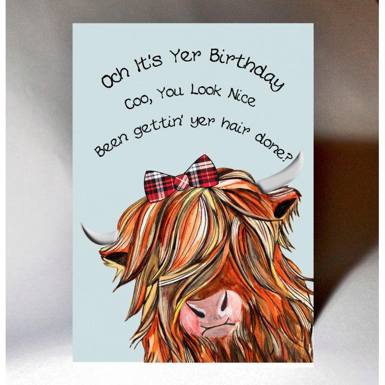 Coo Birthday Card - The Nancy Smillie Shop - Art, Jewellery & Designer Gifts Glasgow