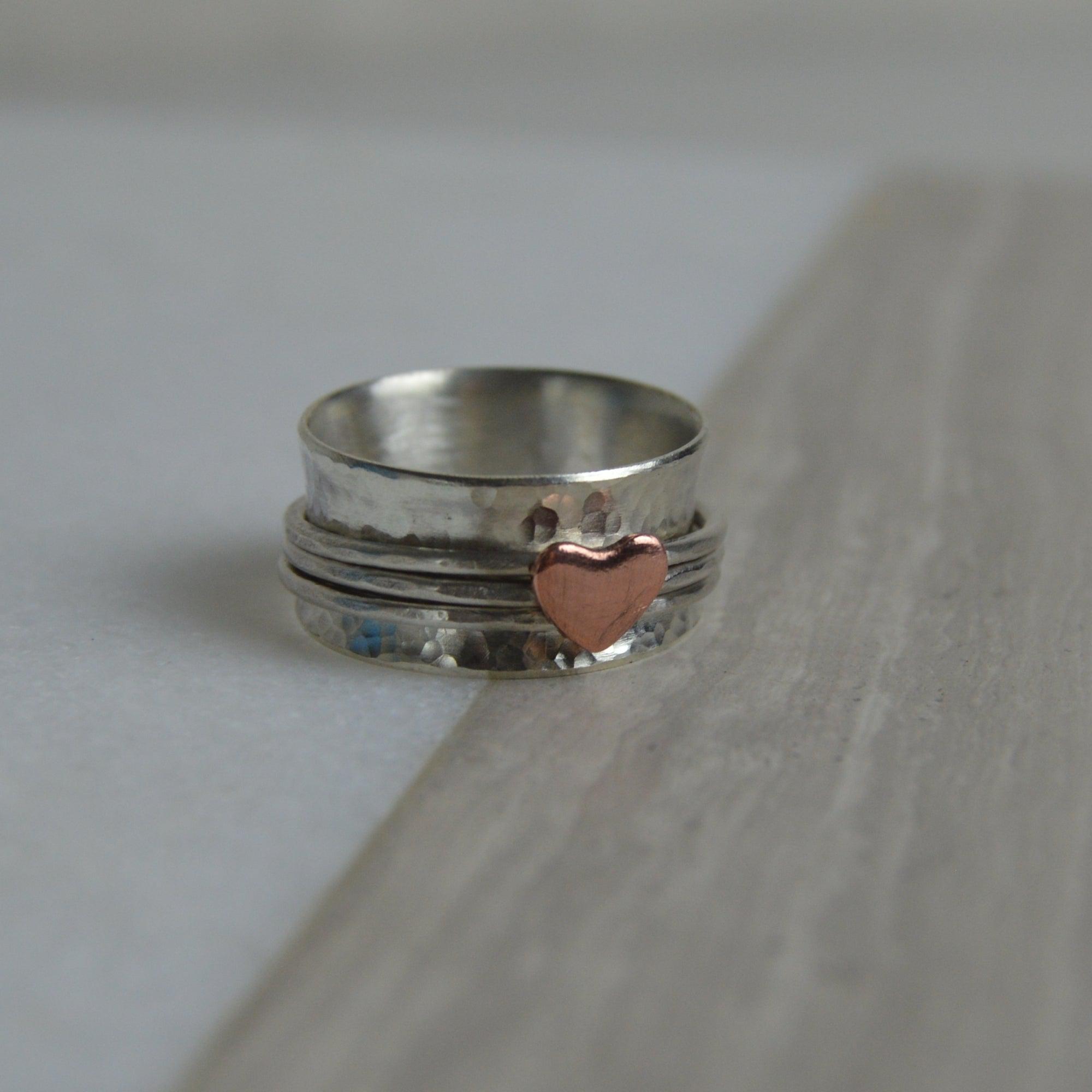 Copper Heart Spinning Ring - The Nancy Smillie Shop - Art, Jewellery & Designer Gifts Glasgow