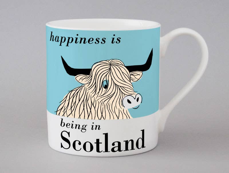 Country & Coast Mugs Scotland: Highland Cow | Blue - Scotland