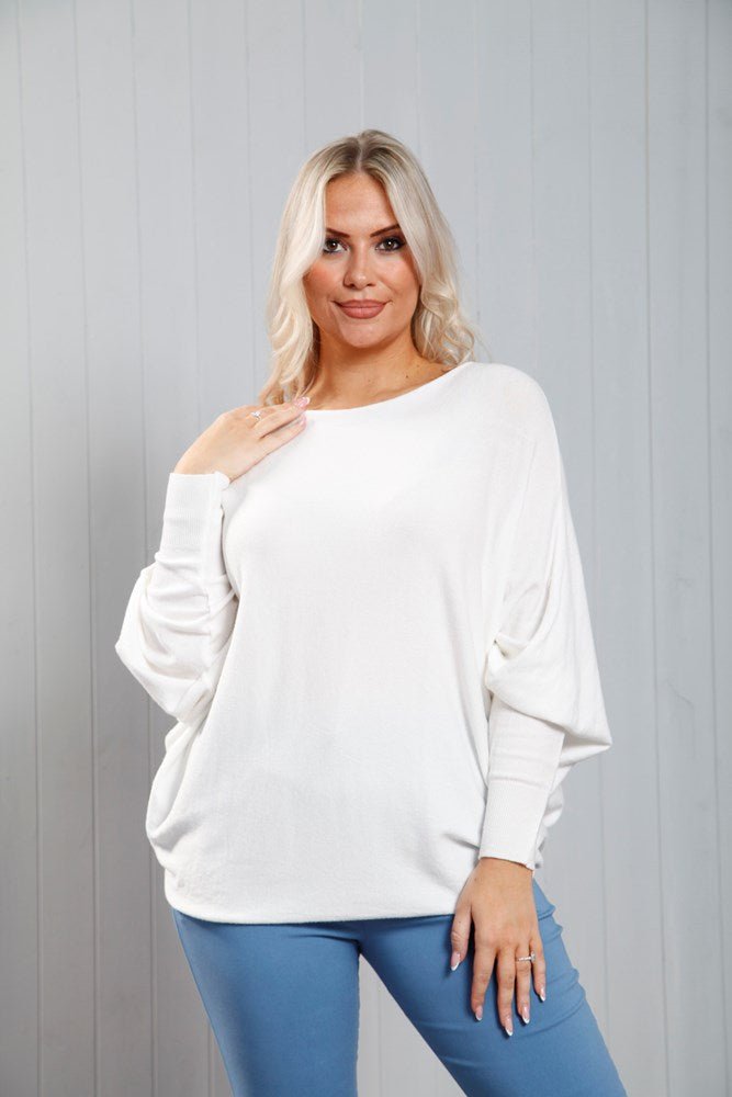 Cream Soft Batwing Jumper - The Nancy Smillie Shop - Art, Jewellery & Designer Gifts Glasgow