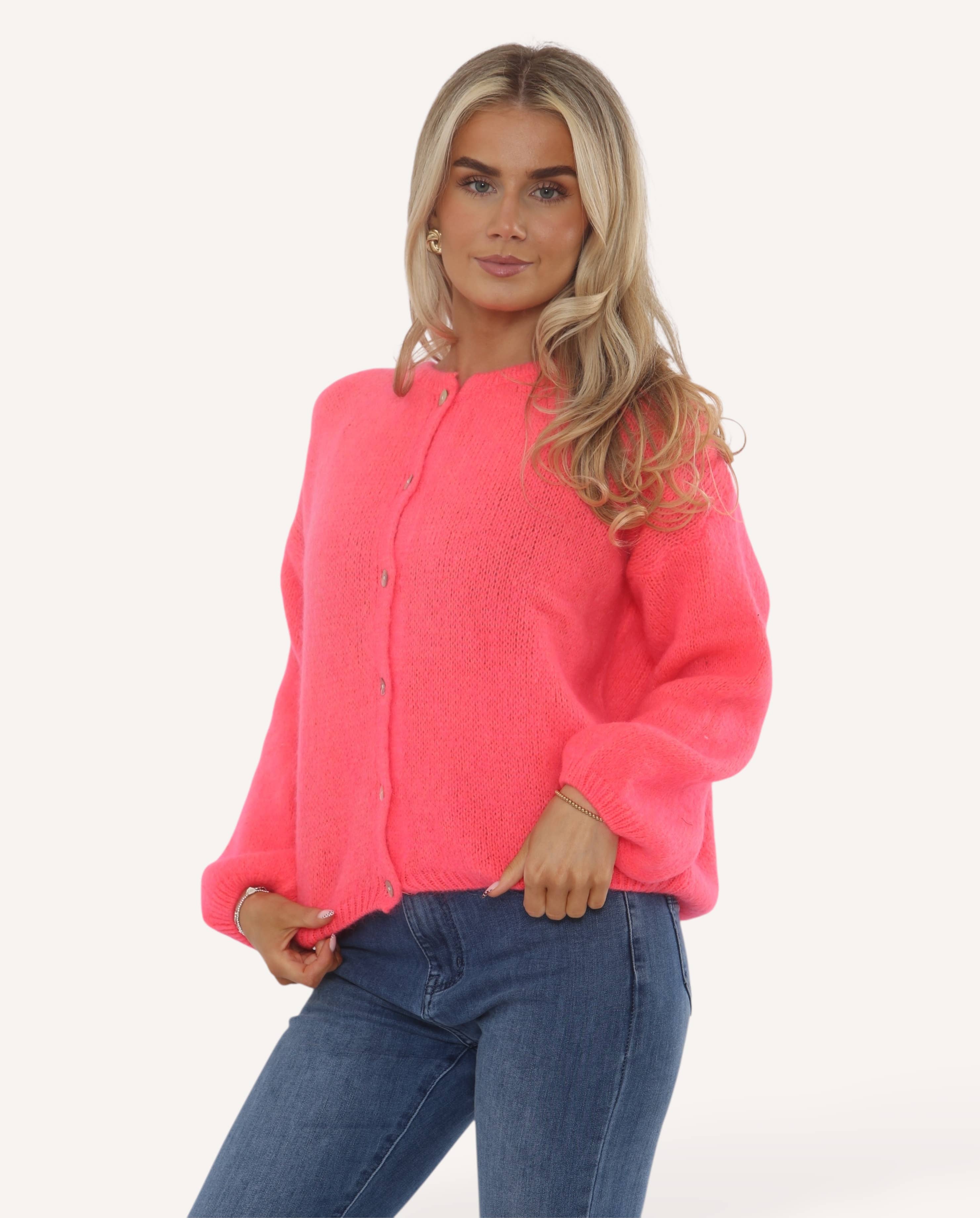 Button Through Mohair Cardigan: Cornflower / One Size: UK8 - UK14/16