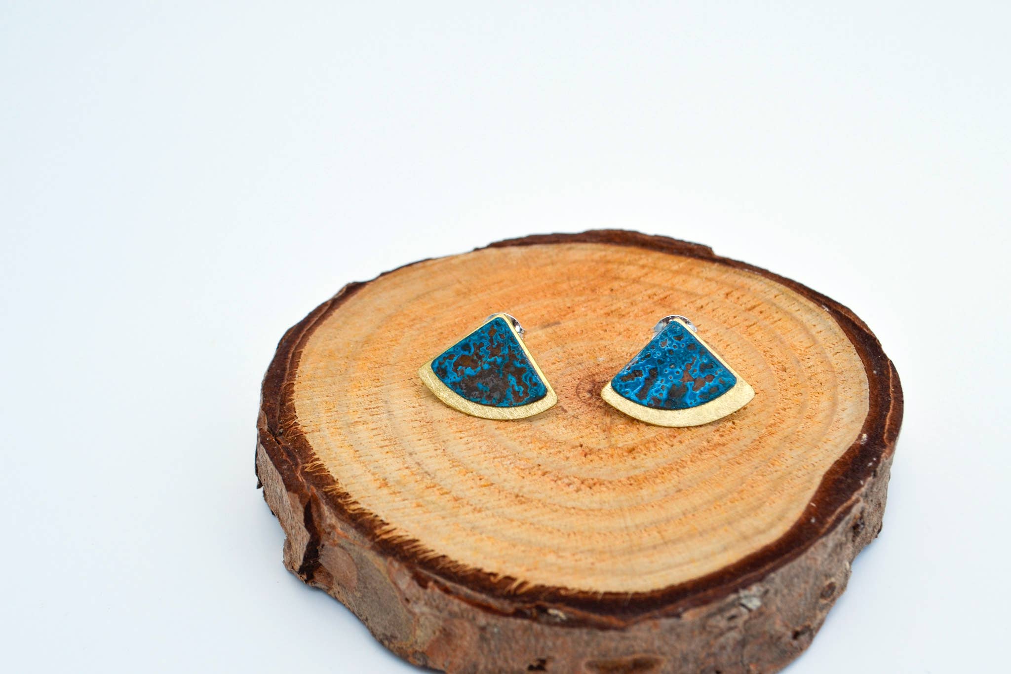 Art Deco Stud Earrings: Large