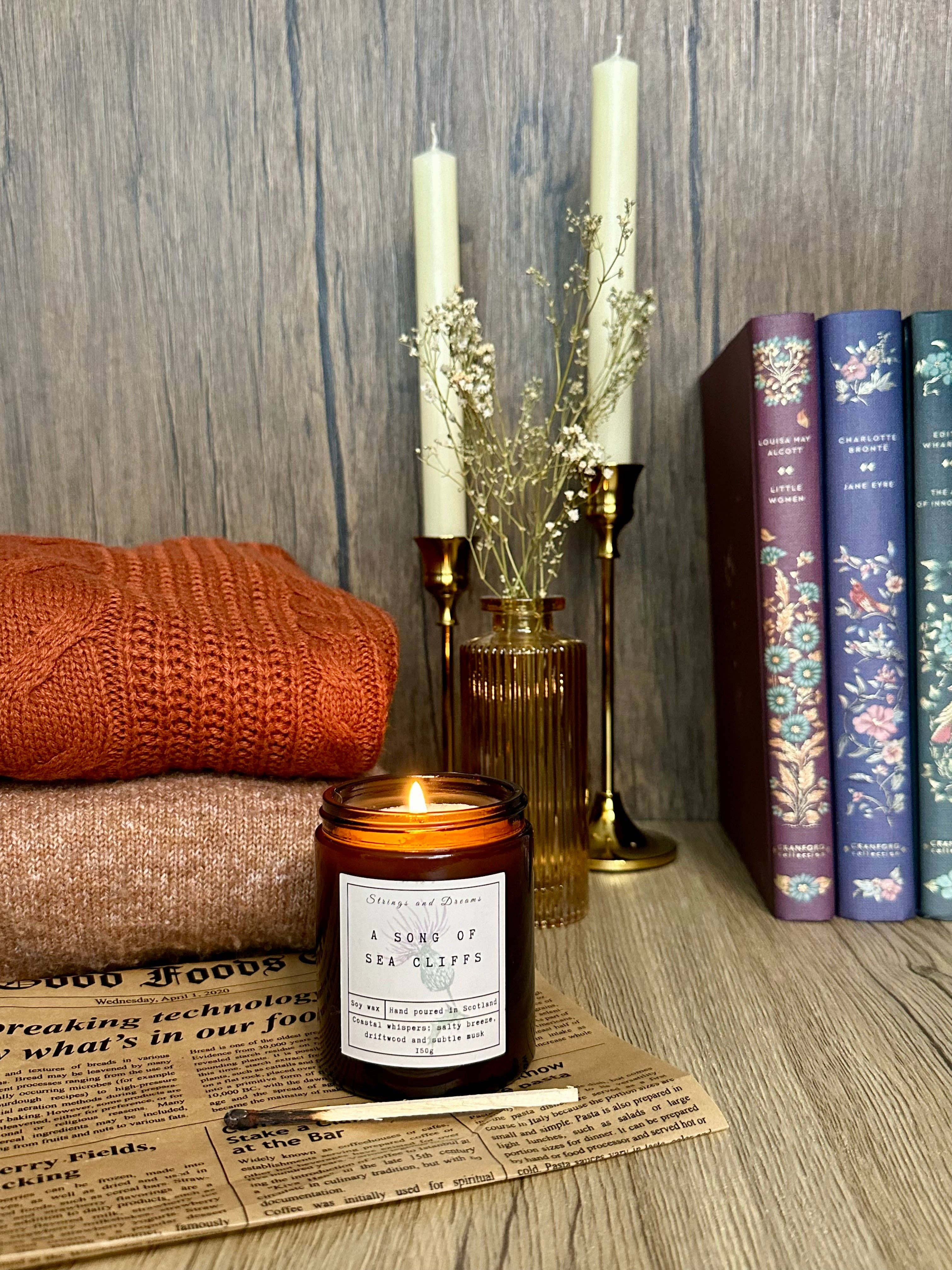 A song of Sea Cliffs soy wax candle