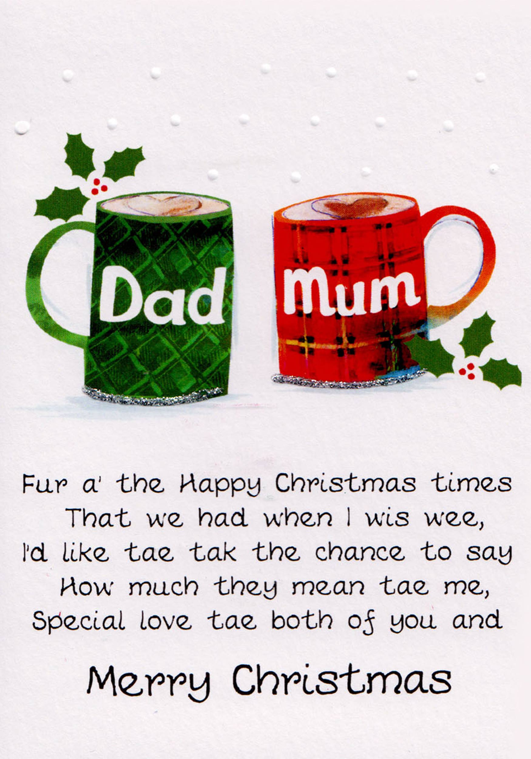 Dad Mum Merry Christmas | The Nancy Smillie Shop - Art, Jewellery & Designer Gifts Glasgow Scotland