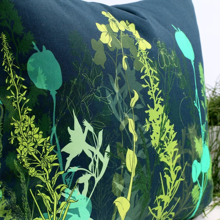 Dark Botanic Hedge Cushion - The Nancy Smillie Shop - Art, Jewellery & Designer Gifts Glasgow