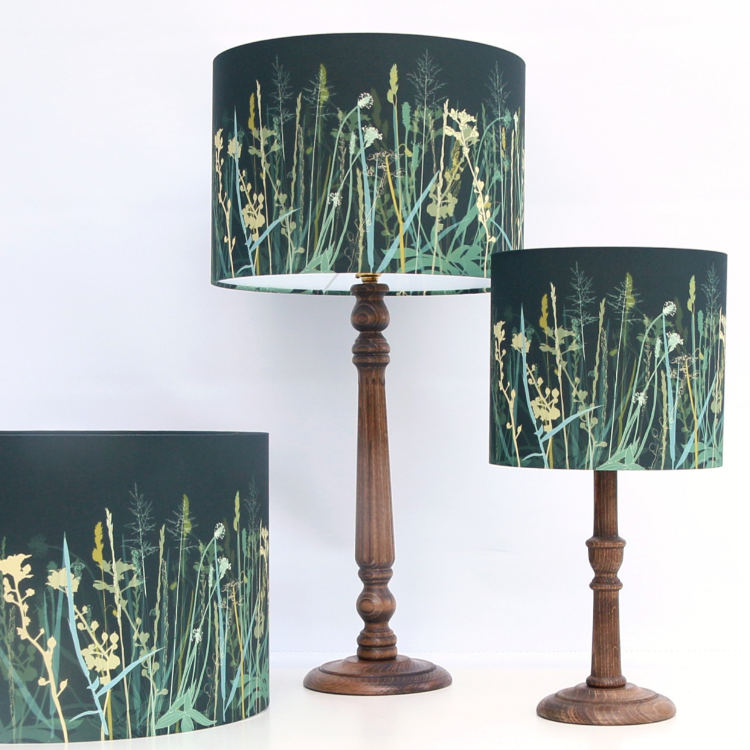 Dark Sea Grass 40cm Table Lampshade - The Nancy Smillie Shop - Art, Jewellery & Designer Gifts Glasgow
