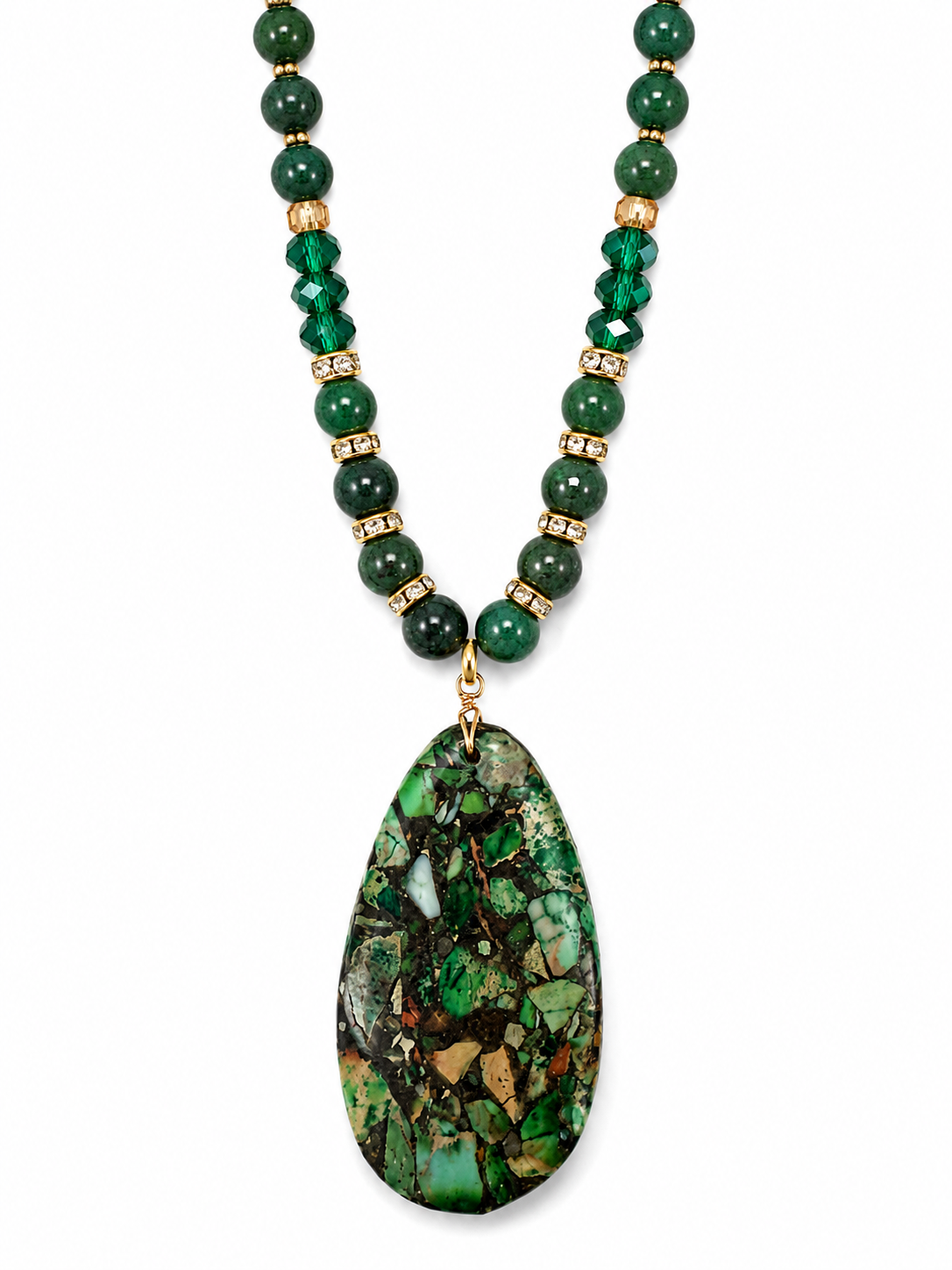 Green Jasper Link Chain Necklace