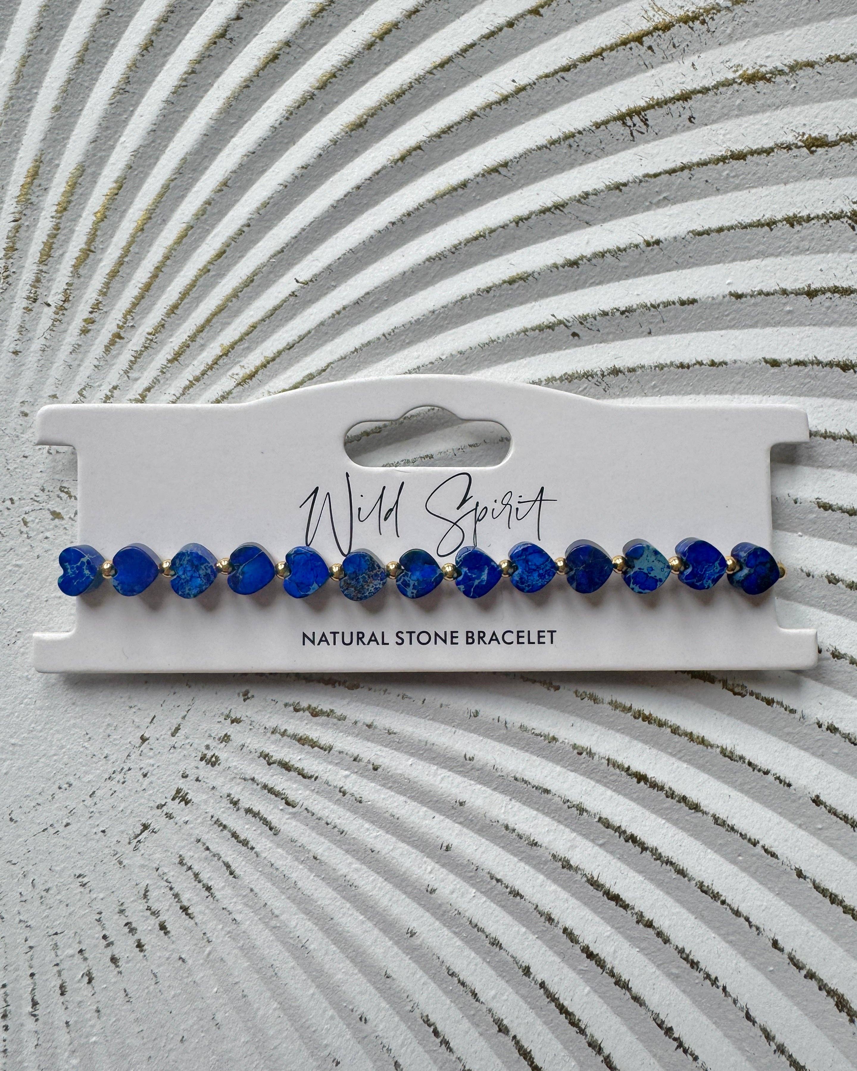 Navy Jasper Mini Heart Bracelet