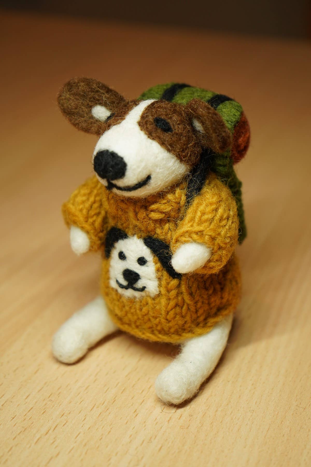 Roger - Hand Felted Wool Adventure Dog Standing Decoration: One Colour