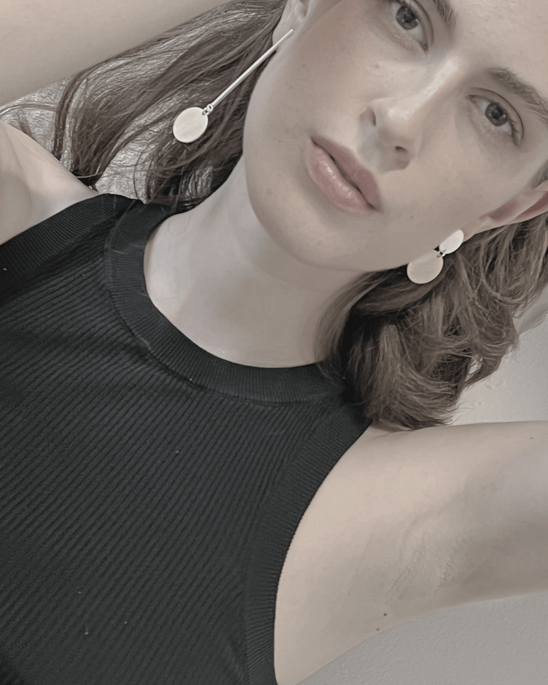 Theia IN:STORE 2 Tone Asymmetrical Dot Earring Gold Plating