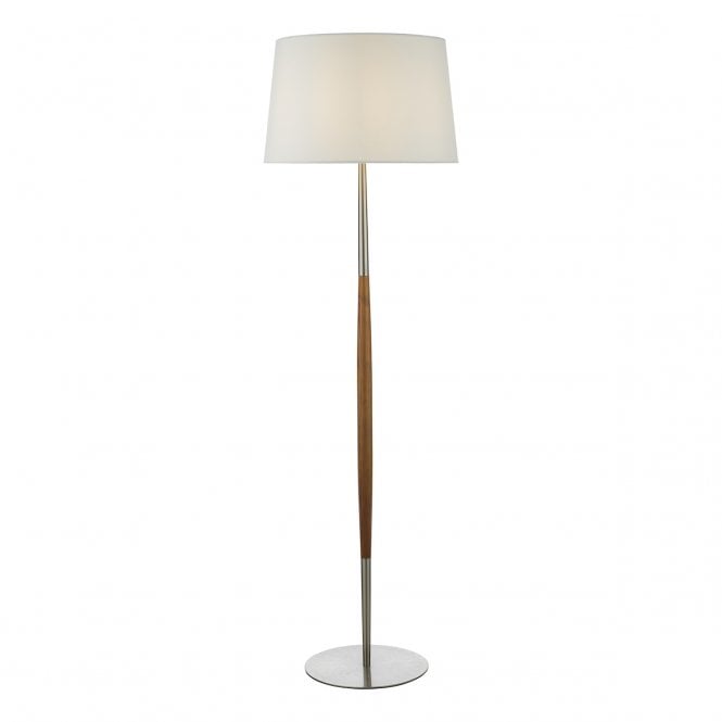 Detroit Floor Lamp Nickle and Wood Base - The Nancy Smillie Shop - Art, Jewellery & Designer Gifts Glasgow