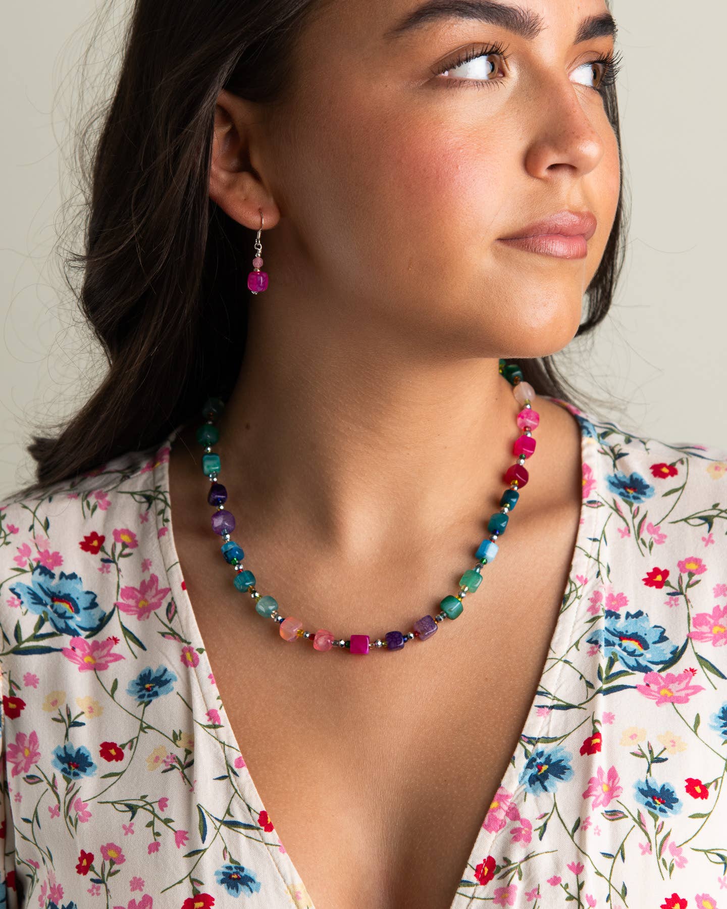 Muti coloured Agate Necklace