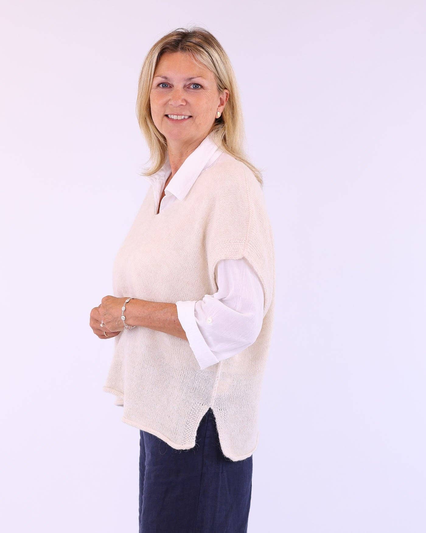Alpaca Blend V Neck Tunic: Soft Moss