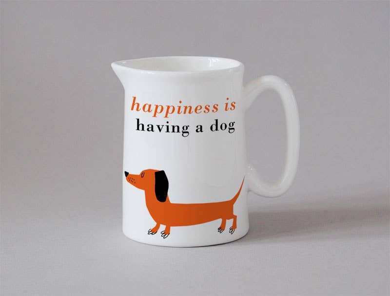 Happiness Jugs: Happiness Small Jug Dog Olive