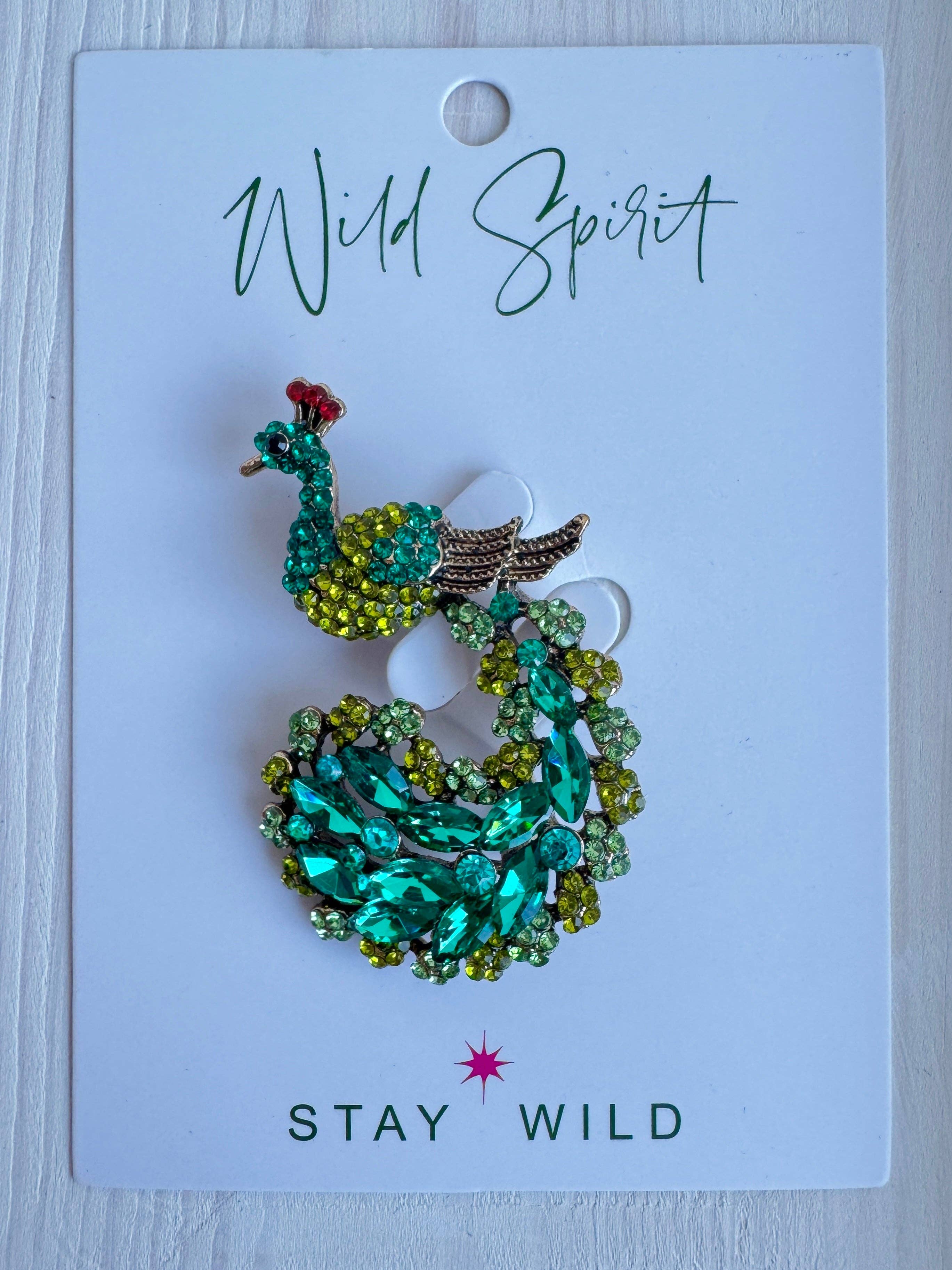 Posh Peacock Brooch
