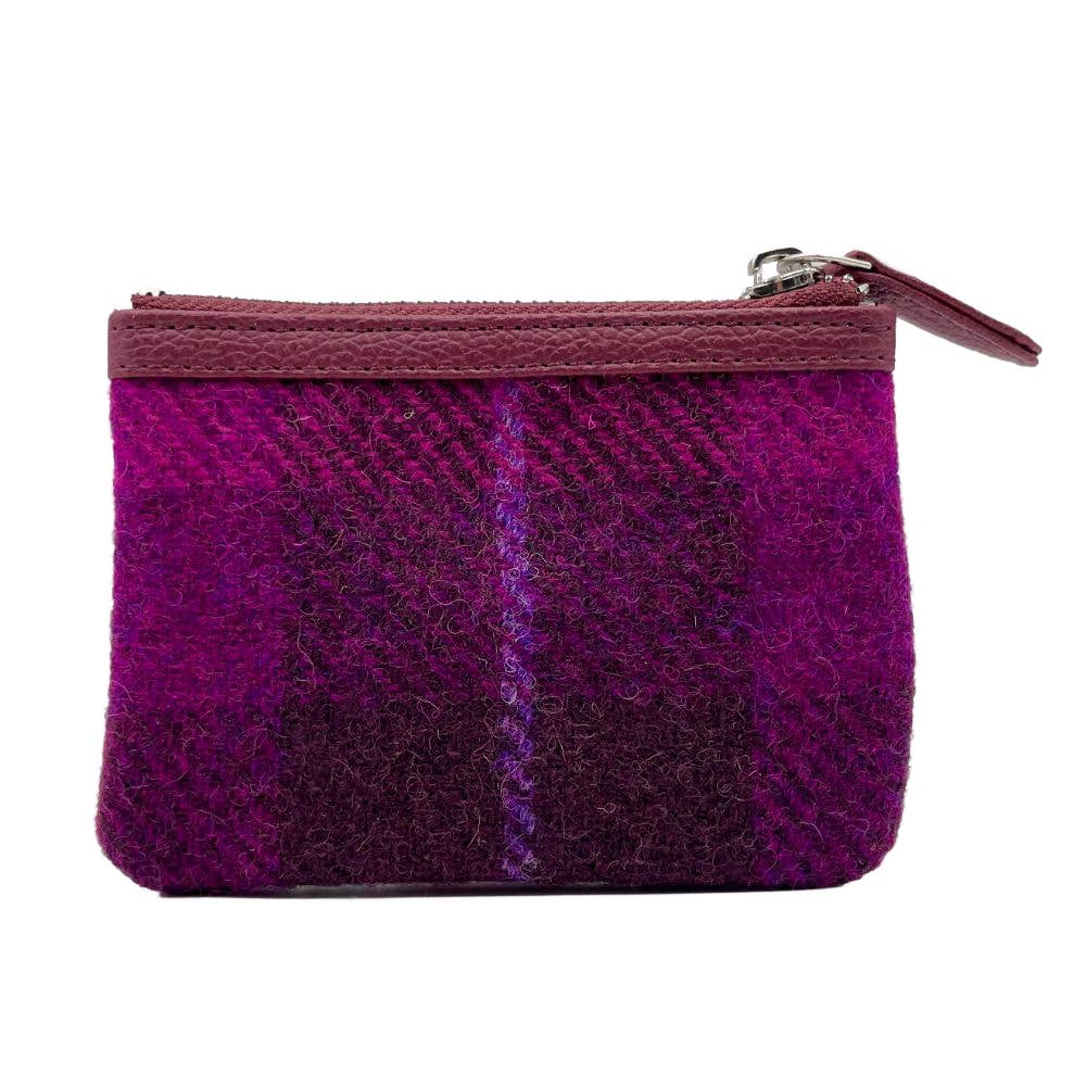 Harris Tweed Coin Purse Purple Check