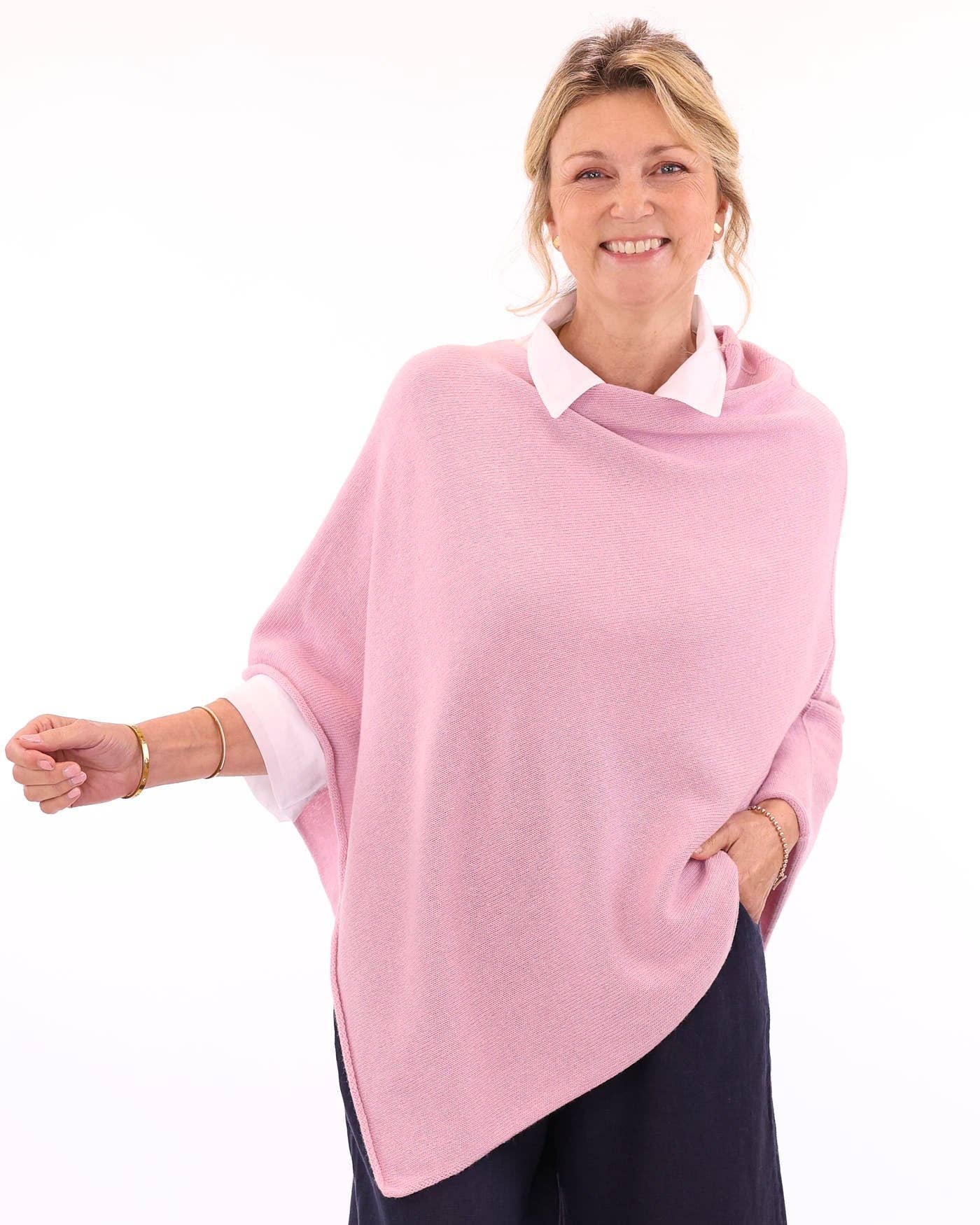 Cashmere Blend Poncho: Deep Violet