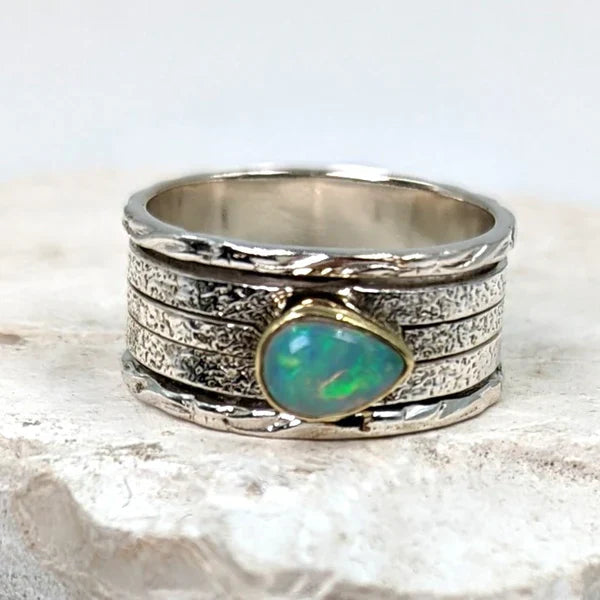 Ethiopian Opal Teardrop Ring - Jewellery - Scotland