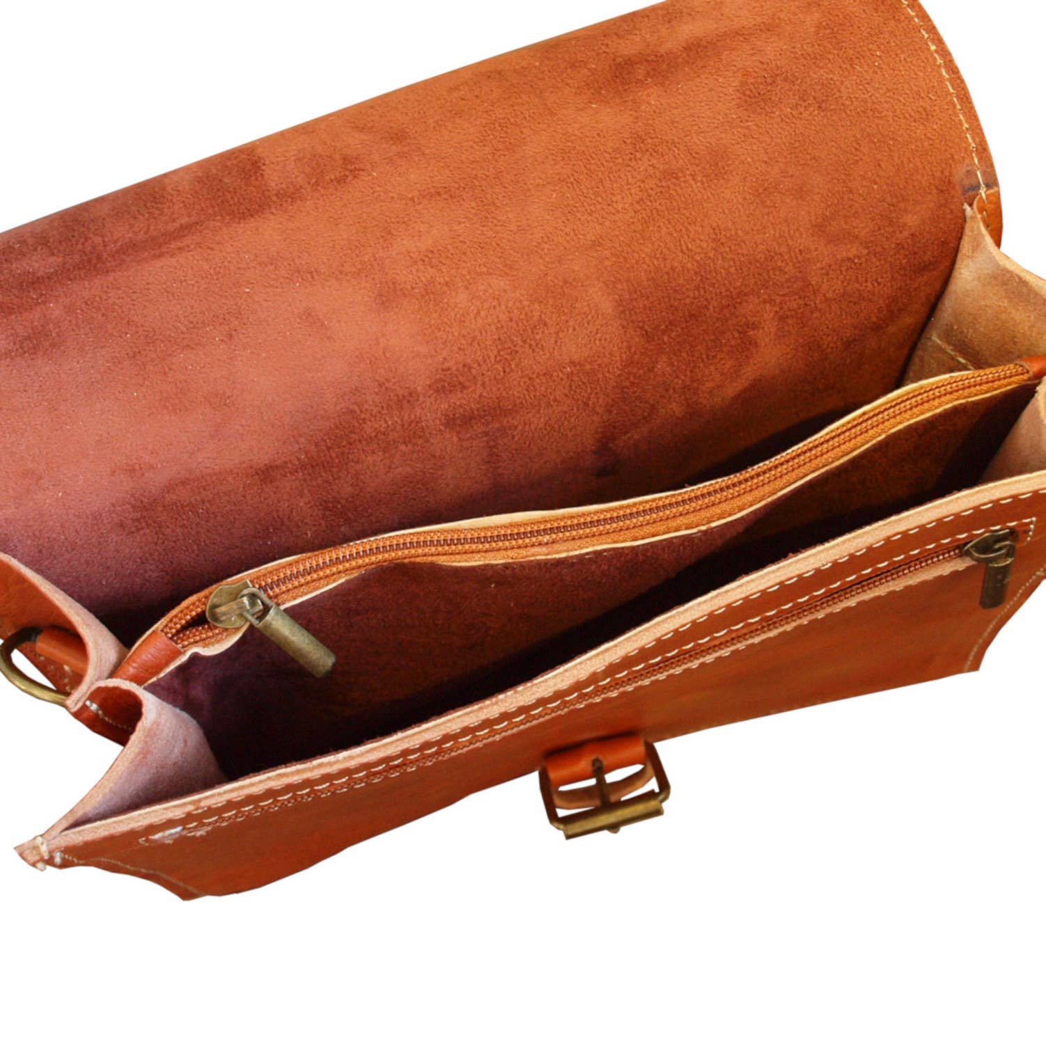 Leather Mini Satchel "The Casablanca": Red