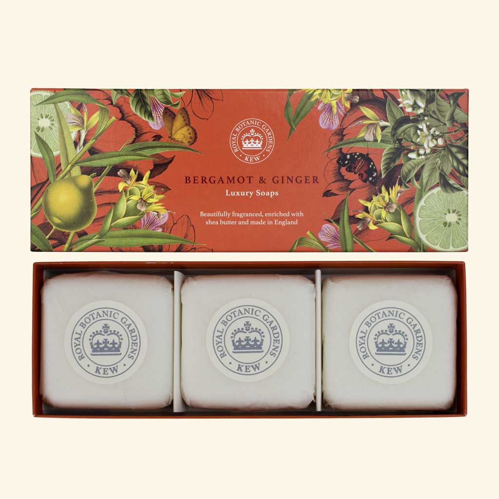 Kew Gardens Bergamot and Ginger Triple Soap Gift Box