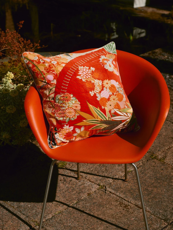 Fans Scarlet velvet cushion - All House & Home - Scotland