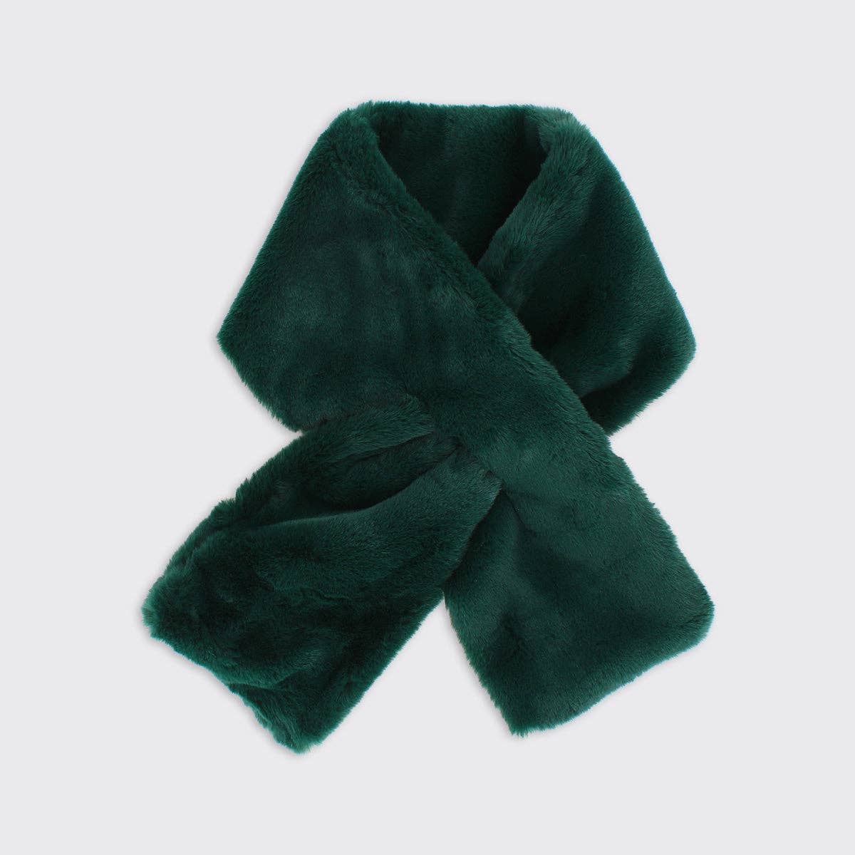 Faux Fur Push Through Scarf - Emerald Green - Gifts Under £15 - Scotland