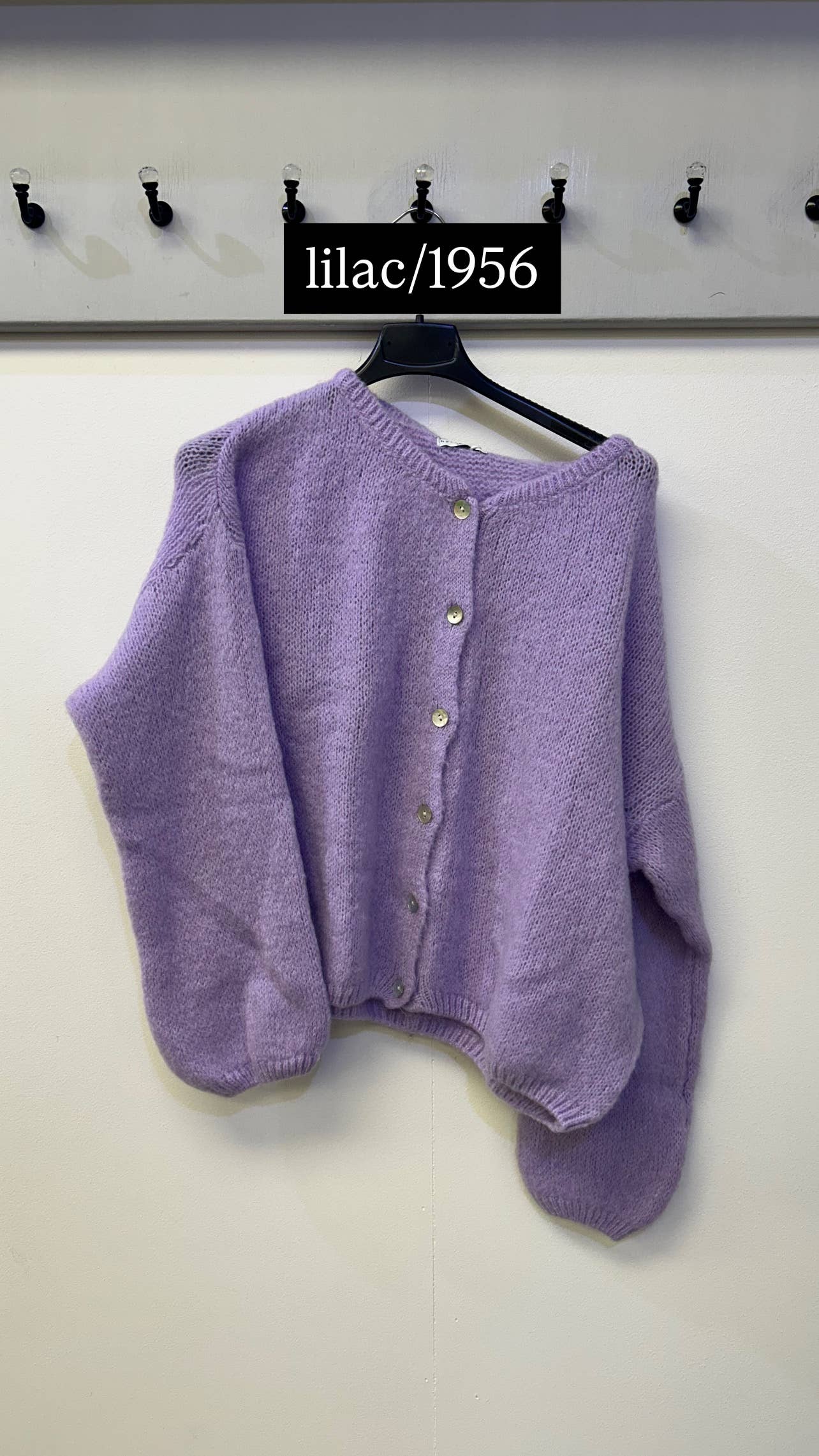 Button Through Mohair Cardigan: Navy / One Size: UK8 - UK14/16