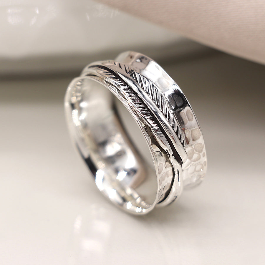 Feather Silver Spinning Ring - Jewellery - Scotland