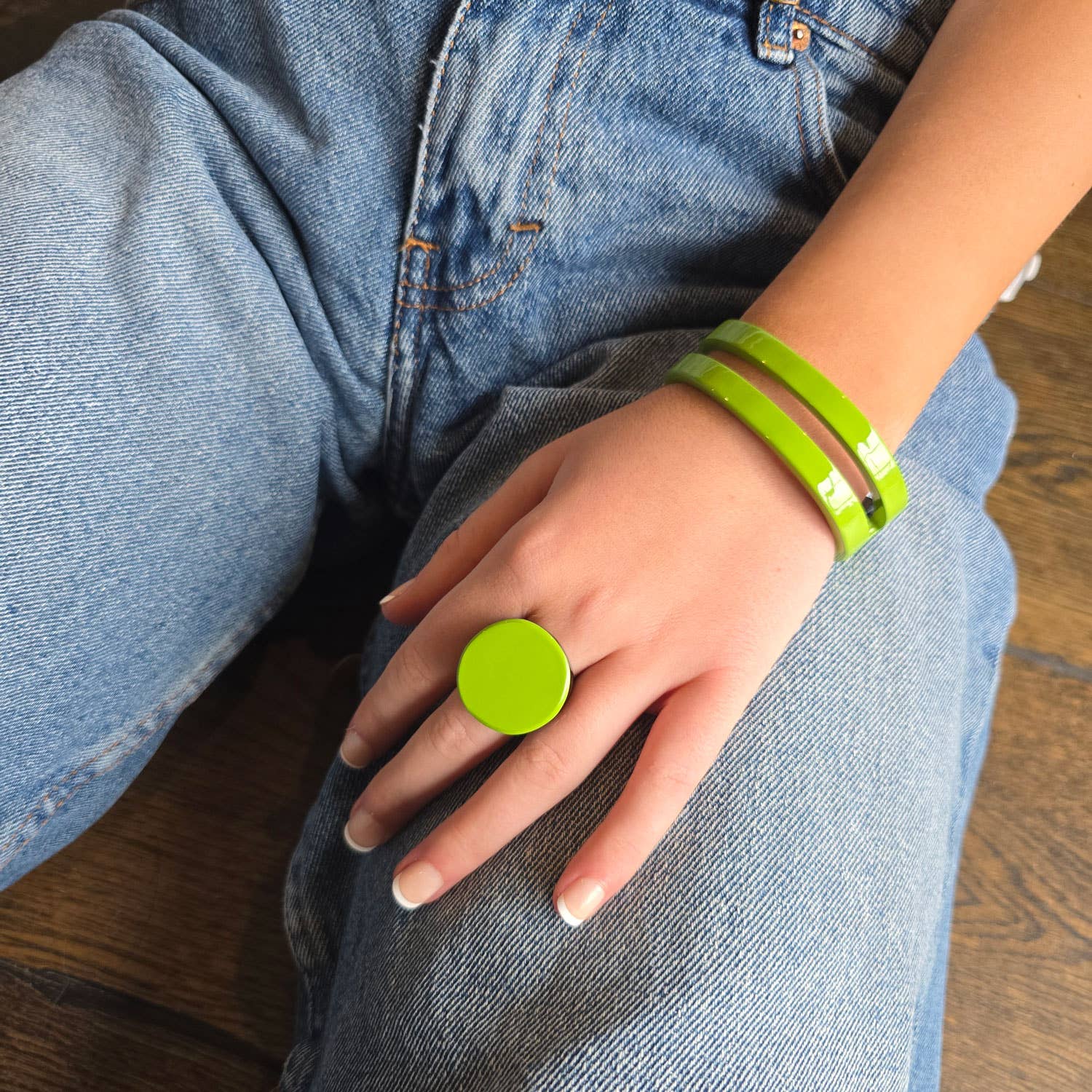 Green horn Cuff Bracelet summer jewelry mothers day gift
: Large