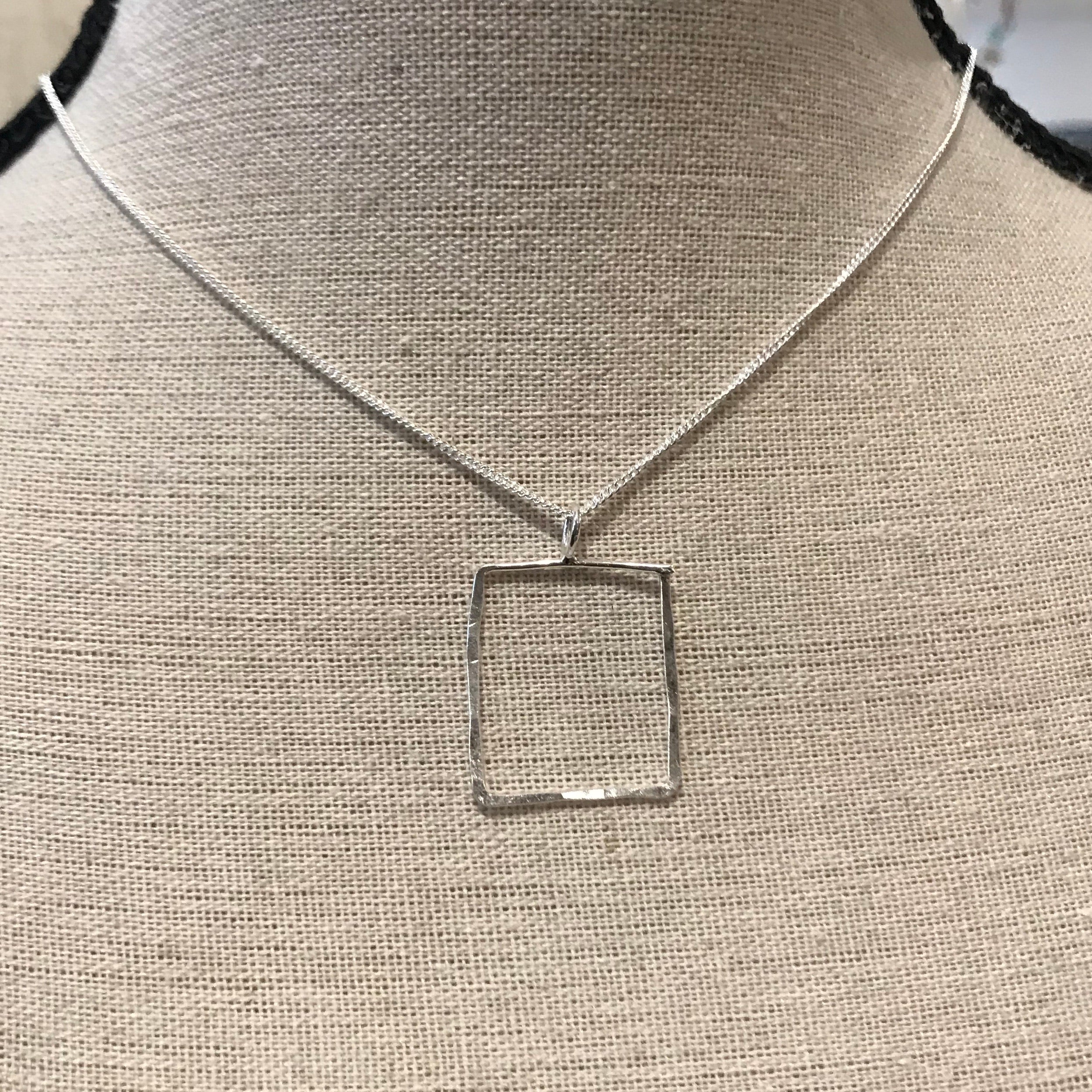 Fixed Outline Square Necklace - Jewellery - Scotland